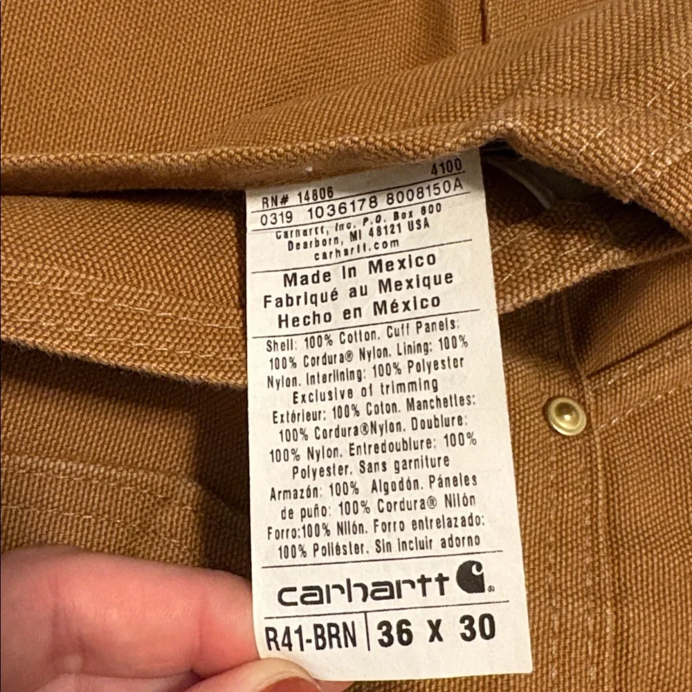 Carhartt Quilt Lined Insulated Bibs - Picture 7 of 7